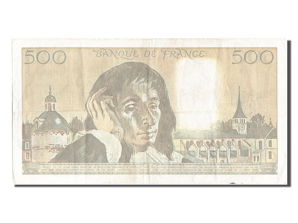 France, 500 Francs, 500 F 1968-1993 ''Pascal'', 1992, KM #156i, 1992-01-02,...