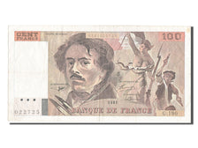 France, 100 Francs, 100 F 1978-1995 ''Delacroix'', 1991, KM #154f, VF(20-25),...
