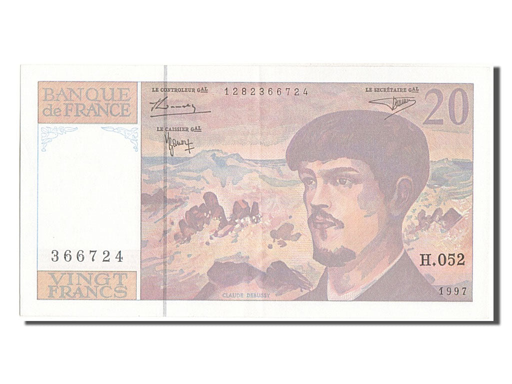 France, 20 Francs, 20 F 1980-1997 ''Debussy'', 1997, KM #151i, UNC(63), H.052,..