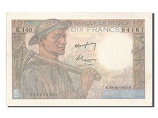 Billet, France, 10 Francs, 10 F 1941-1949 ''Mineur'', 1940, 1947-10-30, SUP+