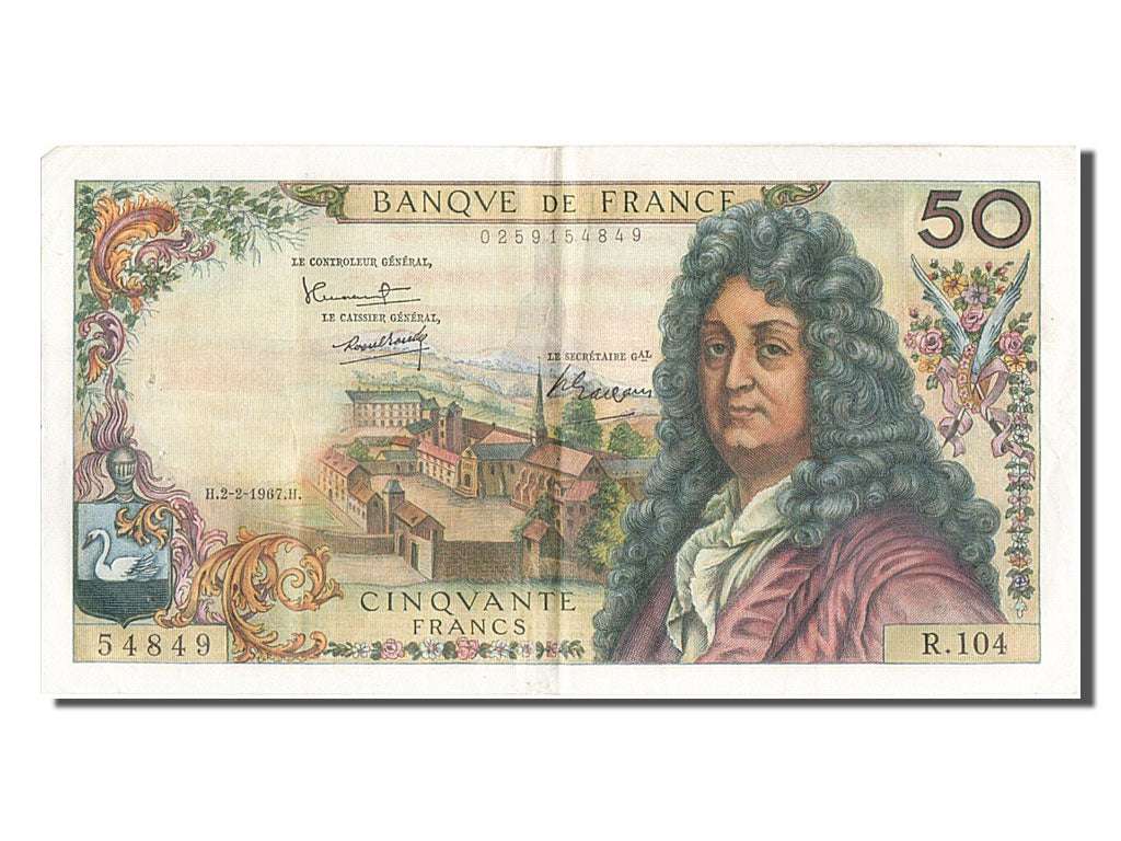 France, 50 Francs, 50 F 1962-1976 ''Racine'', 1967, KM #148b, 1967-02-02,...