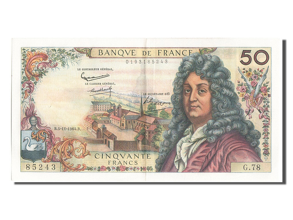 France, 50 Francs, 50 F 1962-1976 ''Racine'', 1964, KM #148a, 1964-11-05,...