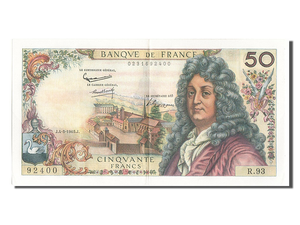 Francia, 50 Francs, 50 F 1962-1976 ''Racine'', 1965, KM:148a, 1965-03-04, BB+...