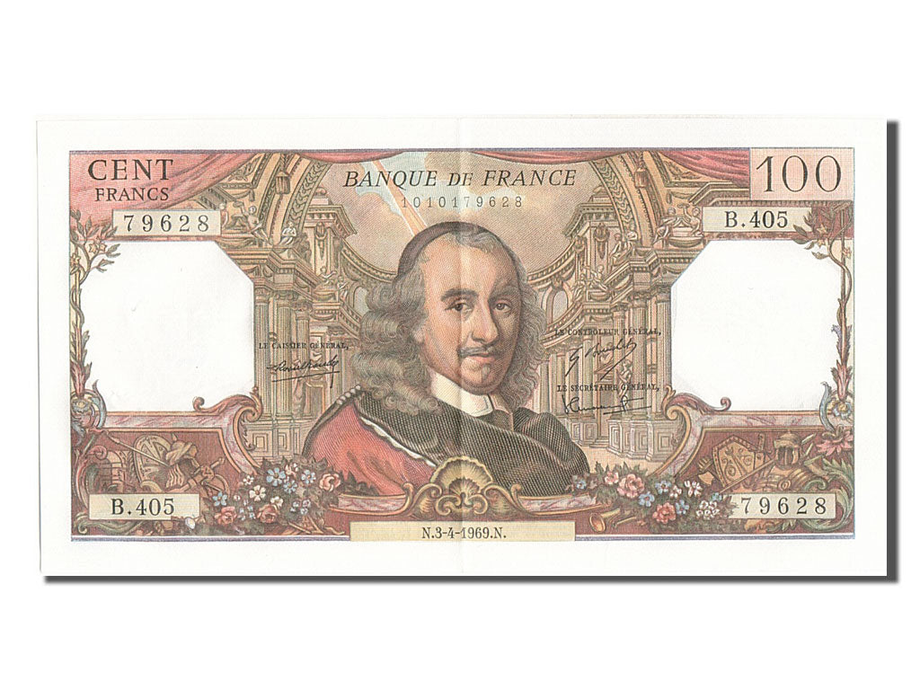 Biljet, Frankrijk, 100 Francs, 100 F 1964-1979 ''Corneille'', 1969, 1969-04-03