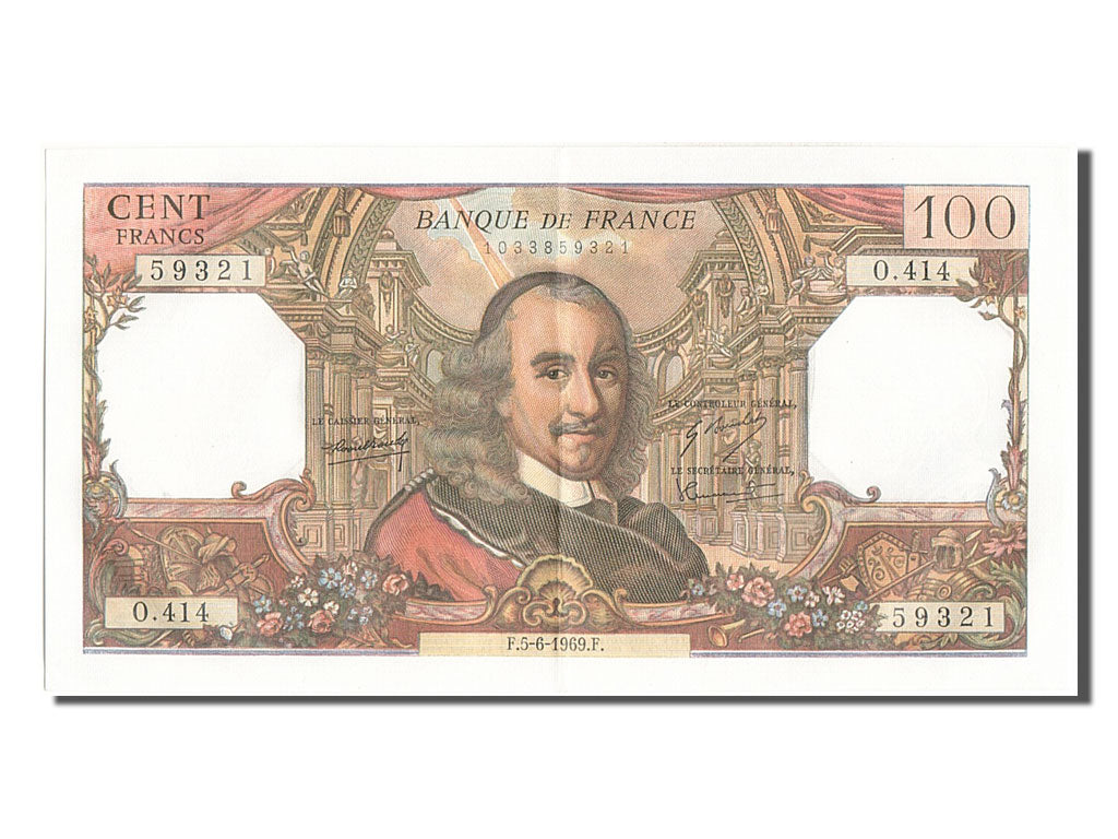 Banknote, France, 100 Francs, 100 F 1964-1979 ''Corneille'', 1969, 1969-06-05