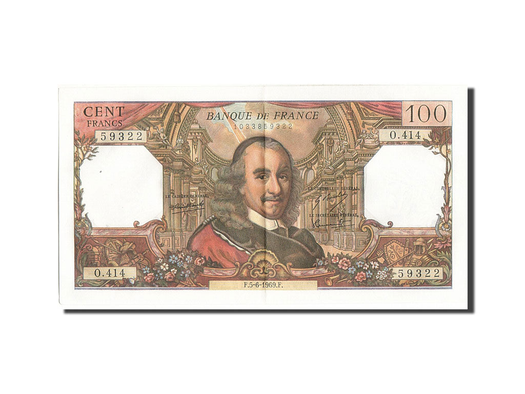 Billete, Francia, 100 Francs, 100 F 1964-1979 ''Corneille'', 1969, 1969-06-05