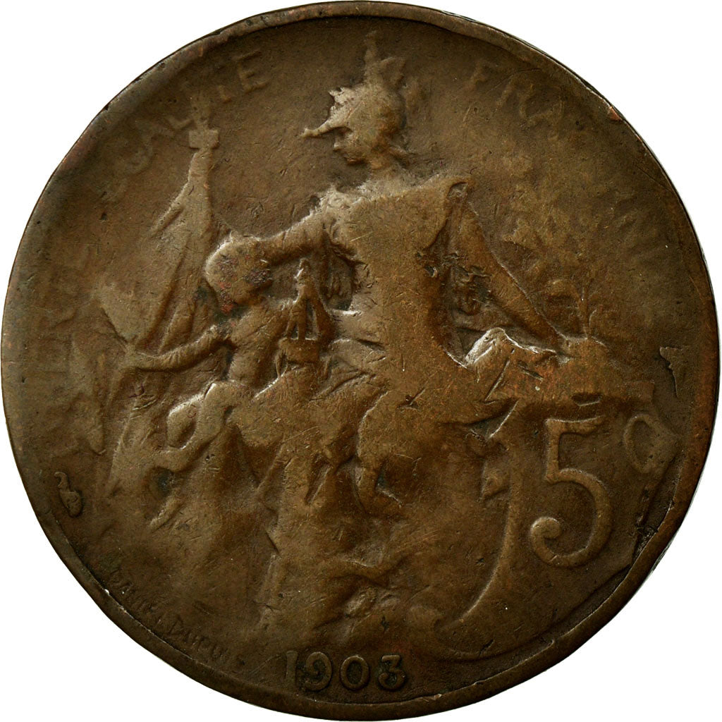 Monnaie, France, Dupuis, 5 Centimes, 1903, TB, Bronze, Gadoury:165