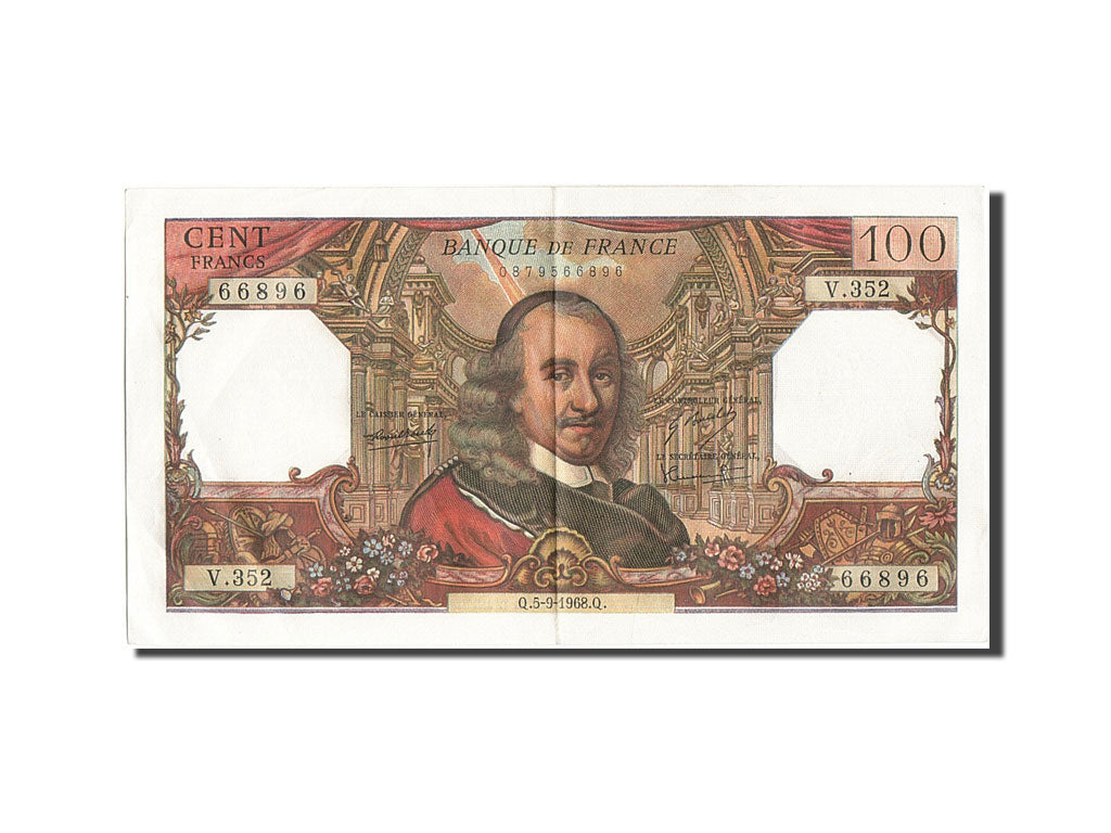 France, 100 Francs, 100 F 1964-1979 ''Corneille'', 1968, KM #149c, 1968-09-05,..