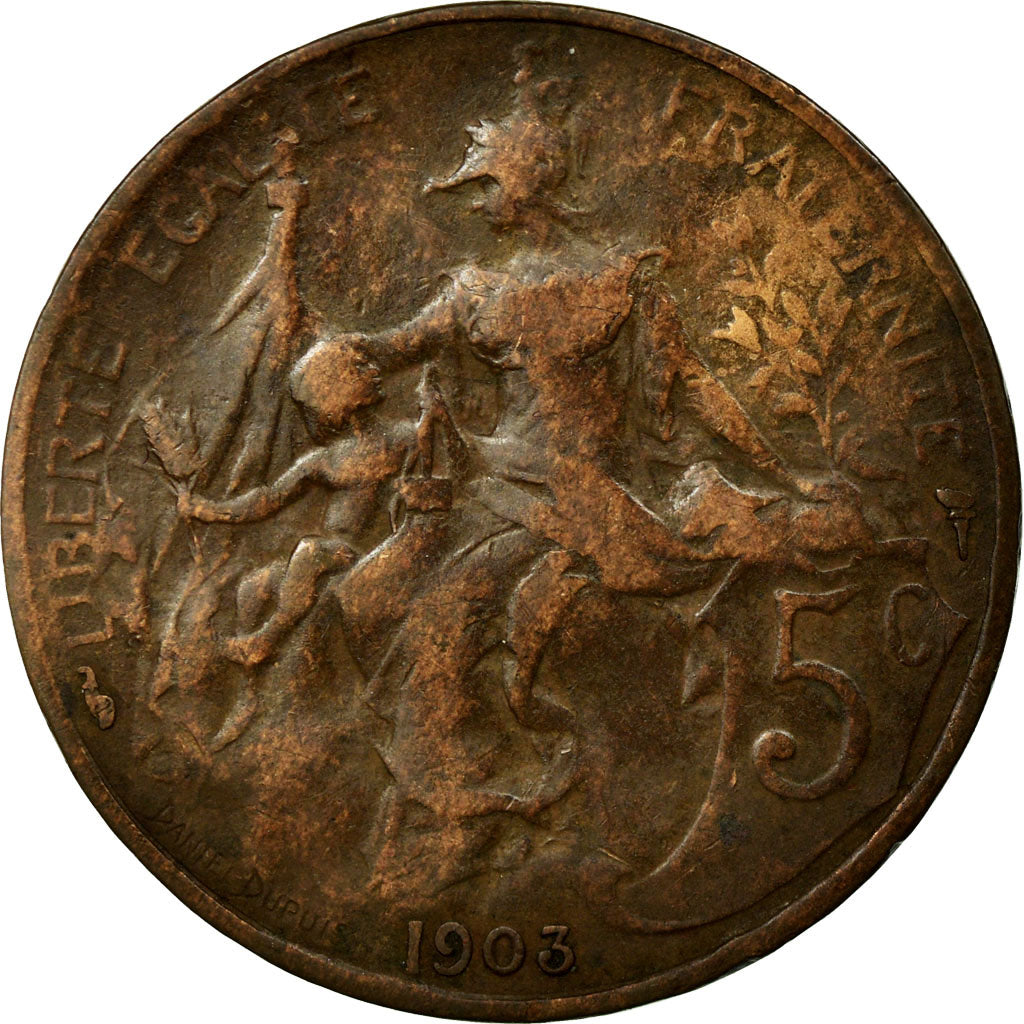 Monnaie, France, Dupuis, 5 Centimes, 1903, TB, Bronze, Gadoury:165