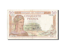 Billete, Francia, 50 Francs, 50 F 1934-1940 ''Cérès'', 1939, 1939-02-16, BC+