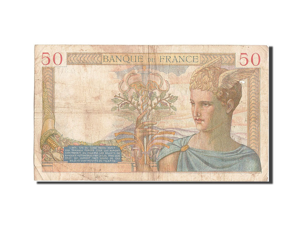 Banknot, Francja, 50 Francs, Cérès, 1935, 1935-10-17, VF(20-25)
