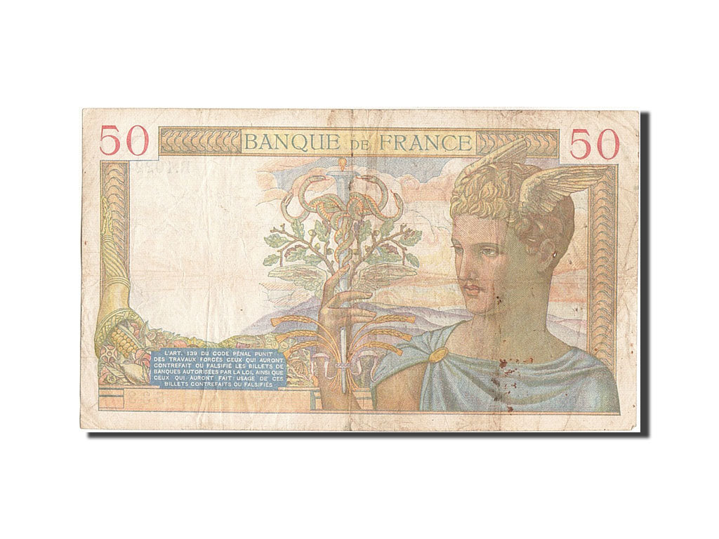 Billete, Francia, 50 Francs, 50 F 1934-1940 ''Cérès'', 1939, 1939-04-13, BC