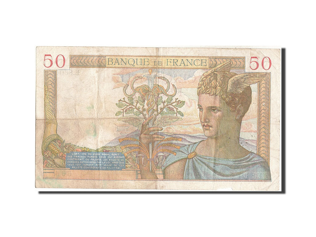 Biljet, Frankrijk, 50 Francs, 50 F 1934-1940 ''Cérès'', 1938, 1938-10-06, TB