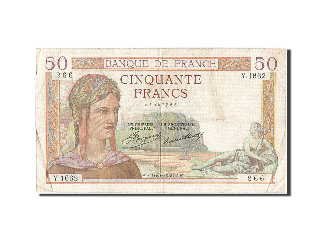 Billet, France, 50 Francs, 50 F 1934-1940 ''Cérès'', 1935, 1935-05-16, TB