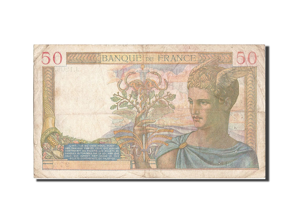 Biljet, Frankrijk, 50 Francs, 50 F 1934-1940 ''Cérès'', 1940, 1940-01-11, TB