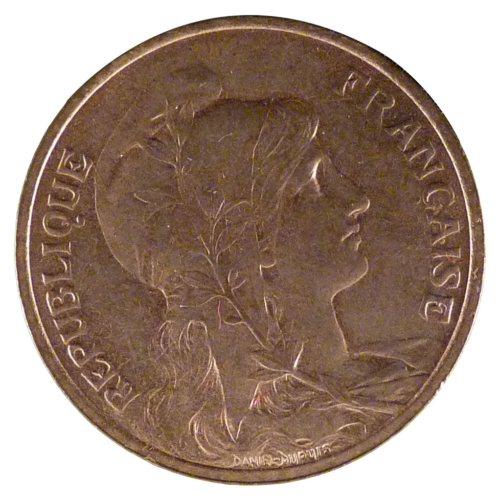 FRANCE, Dupuis, 5 Centimes, 1912, AU(55-58), Bronze, 25.1, Gadoury #165, 5.00
