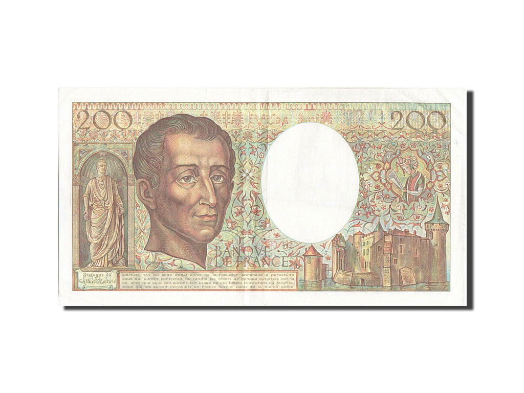 France, 200 Francs, 200 F 1981-1994 ''Montesquieu'', 1987, KM #155b, VF(30-35),.