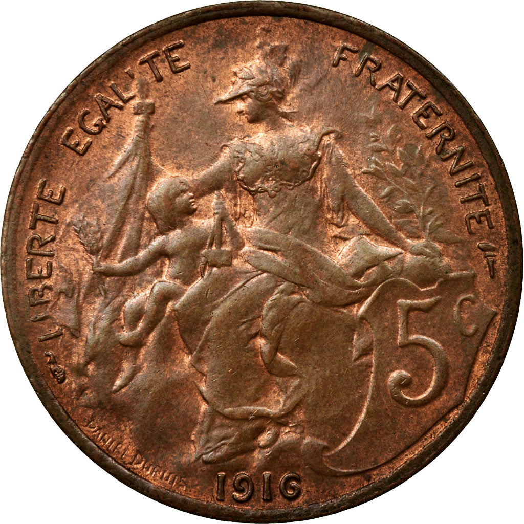 Moneda, Francia, Dupuis, 5 Centimes, 1916, EBC, Bronce, Gadoury:165