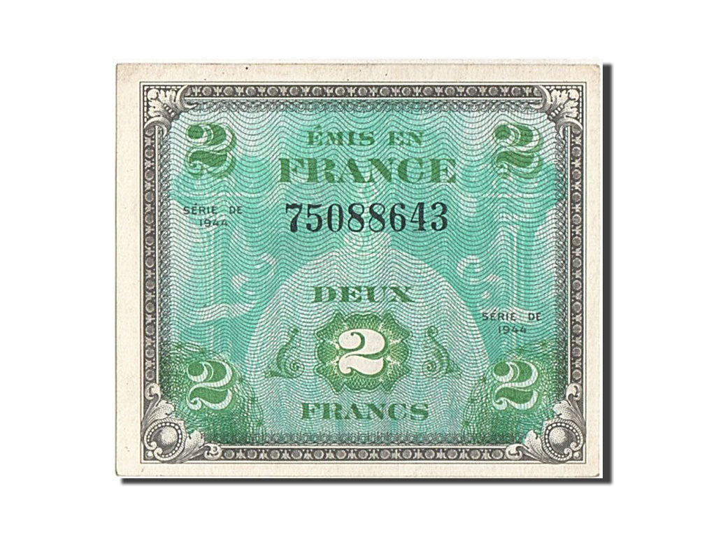 Banknote, France, 2 Francs, 1944 Flag/France, 1944, 1944-06-01, AU(55-58)