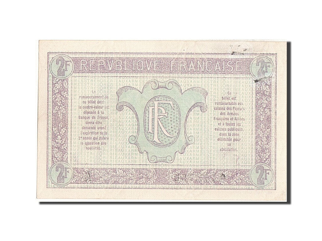 Francia, 2 Francs, 1917-1919 Army Treasury, 1917, KM:M3, SPL, Fayette:VF5.1