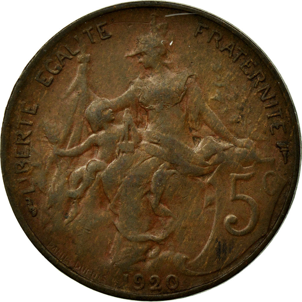 Coin, France, Dupuis, 5 Centimes, 1920, EF(40-45), Bronze, Gadoury:165