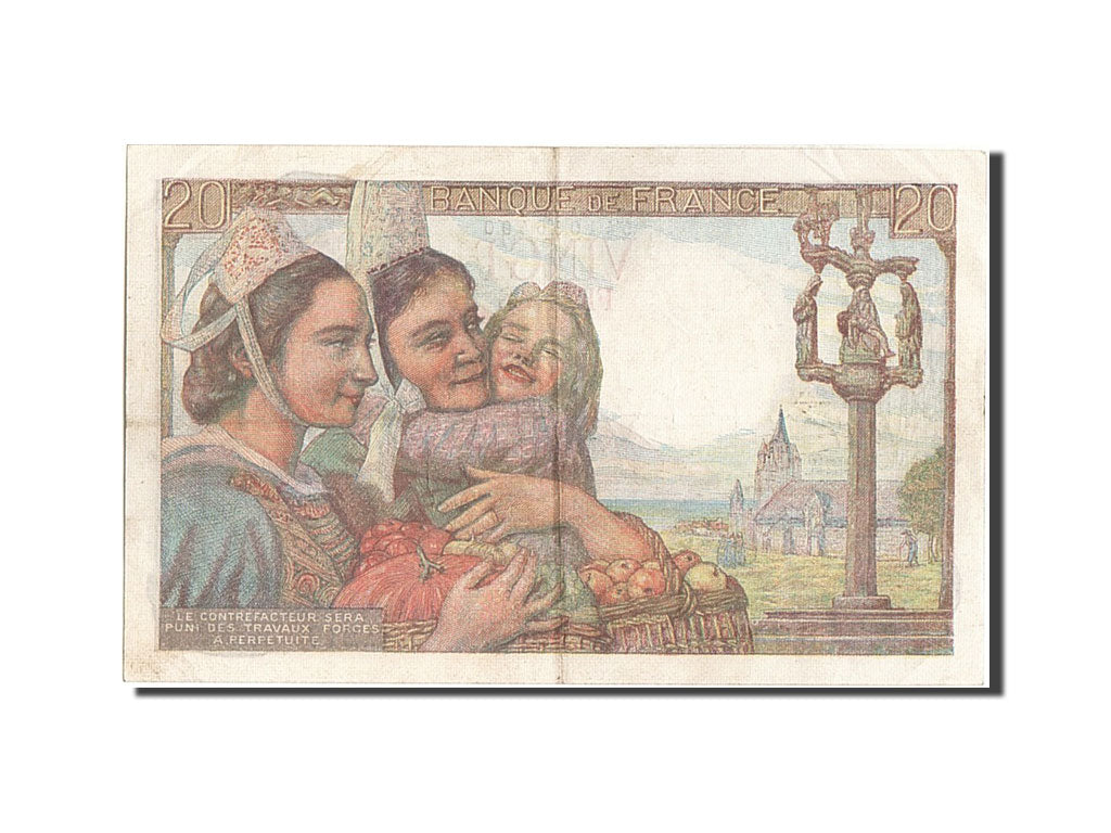 France, 20 Francs, 20 F 1942-1950 ''Pêcheur'', 1949, KM #100c, 1949-05-19, E...