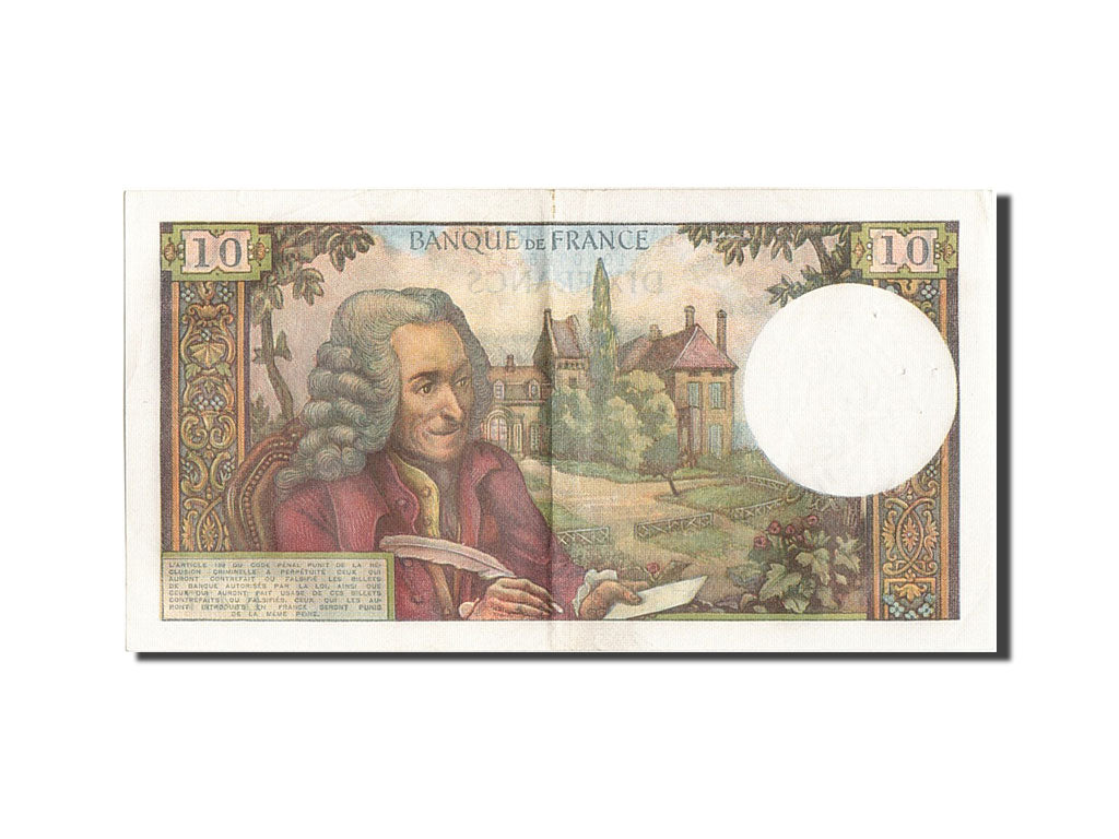 France, 10 Francs, 10 F 1963-1973 ''Voltaire'', 1968, KM #147c, 1968-07-04,...