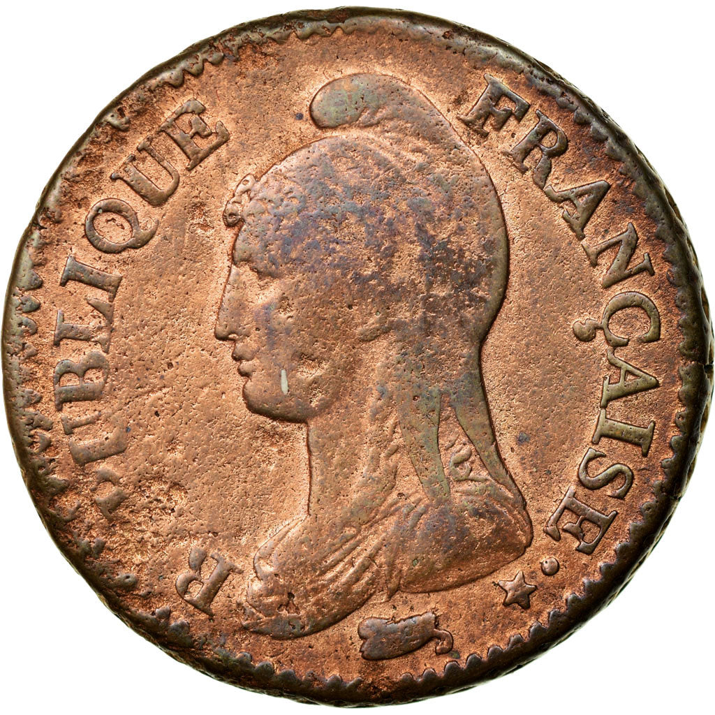 Coin, France, Dupré, Decime, 1797, Strasbourg, F(12-15), Bronze, Gadoury:187