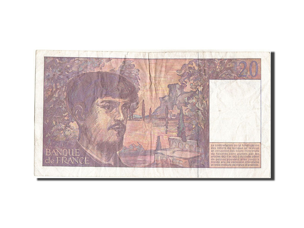 Banknot, Francja, 20 Francs, Debussy, 1997, EF(40-45), Fayette:66ter.2, KM:151i
