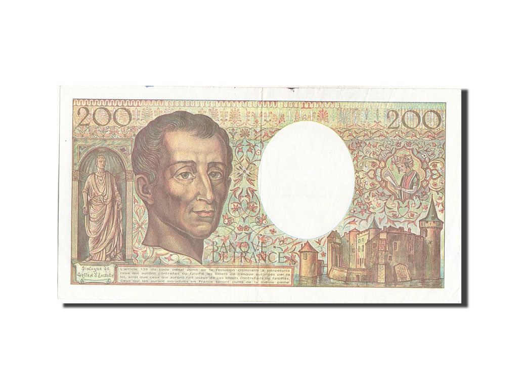 Banknote, France, 200 Francs, 200 F 1981-1994 ''Montesquieu'', 1992, AU(50-53)
