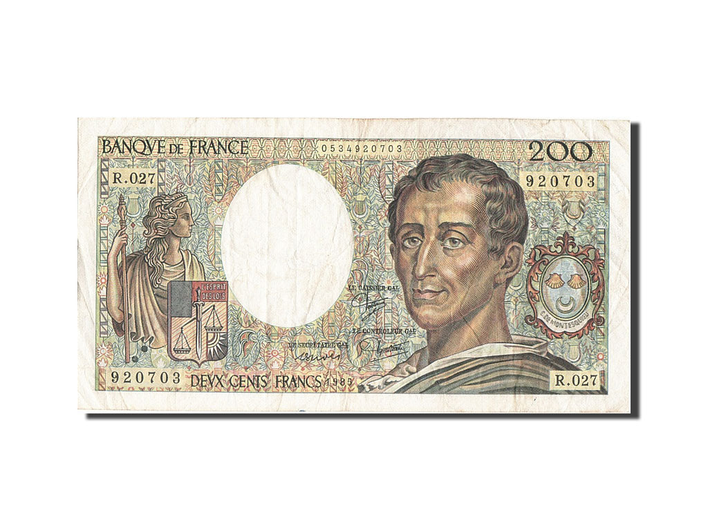 Banknote, France, 200 Francs, 200 F 1981-1994 ''Montesquieu'', 1985, EF(40-45)