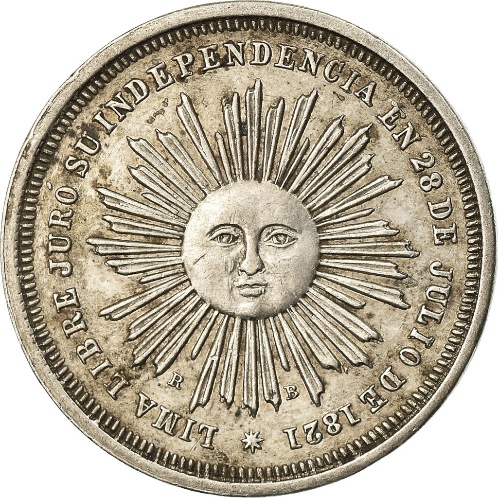 Perú, Token, Lima, Jura de la Independencia, San Martin, 1868, EBC, Plata
