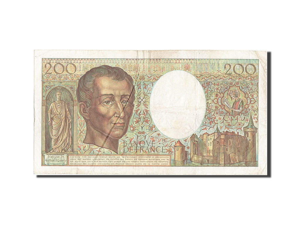 Banknote, France, 200 Francs, 200 F 1981-1994 ''Montesquieu'', 1981, EF(40-45)