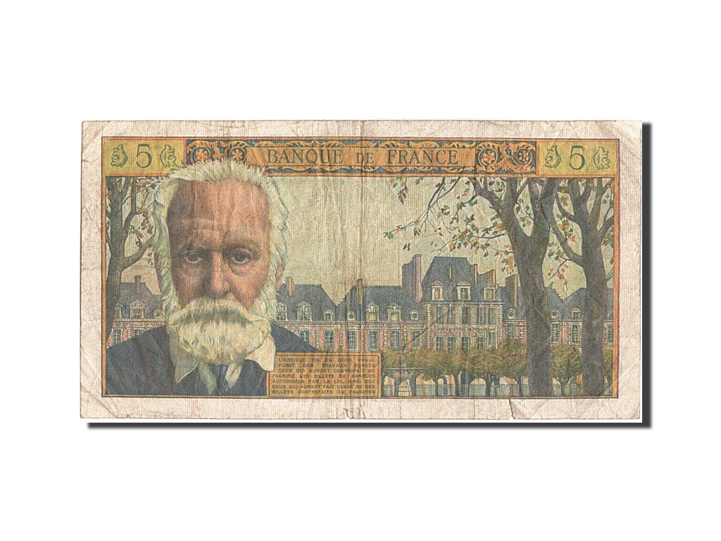 Francia, 5 Nouveaux Francs, 5 NF 1959-1965 ''Victor Hugo'', 1963, KM:141a, 19...