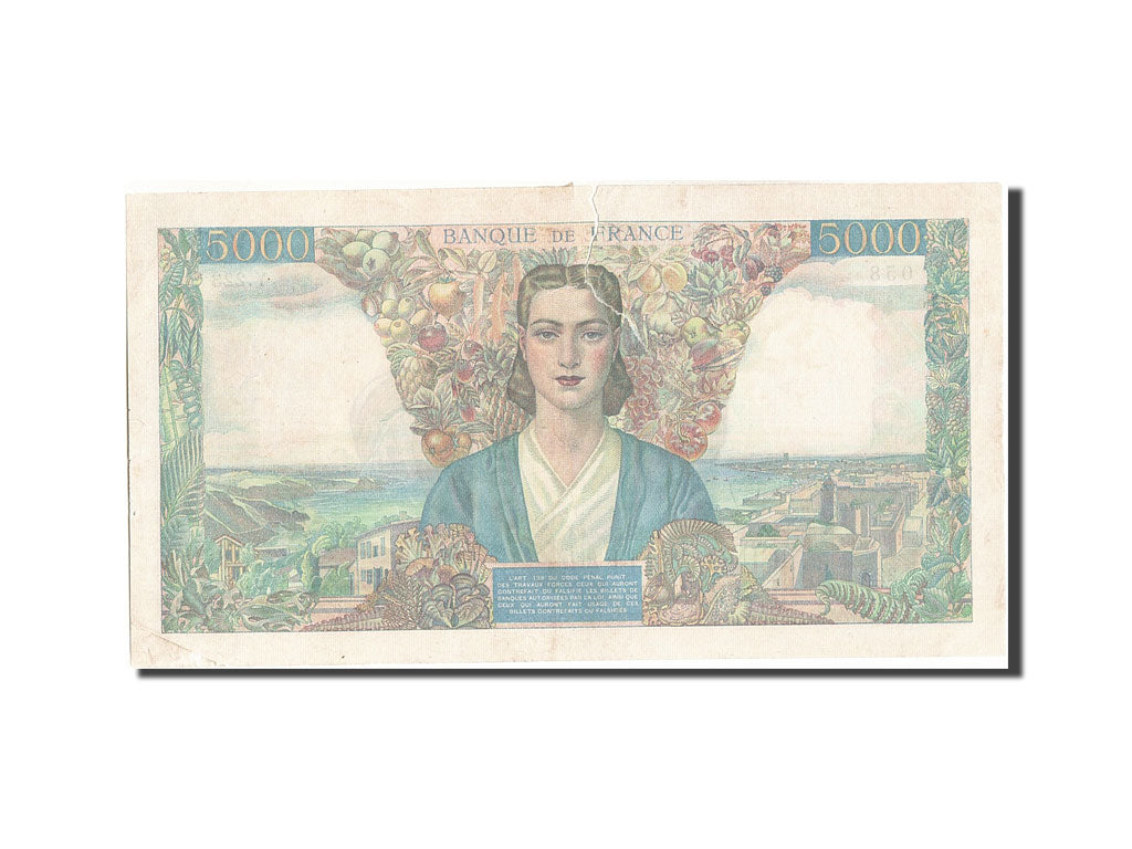 France, 5000 Francs, 5 000 F 1942-1947 ''Empire Français'', 1945, KM #103c, 1...