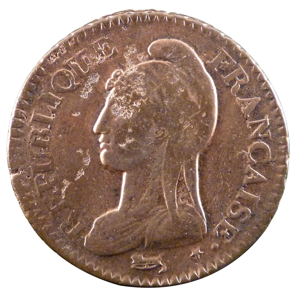 FRANCE, 1 Décime, 1800, Metz, VF(20-25), Bronze, Gadoury #187a, 17.70