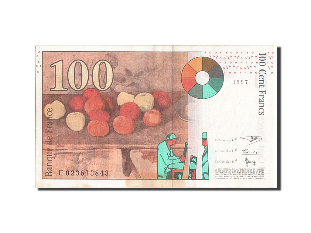 Banknote, France, 100 Francs, 100 F 1997-1998 ''Cézanne'', 1997, EF(40-45)