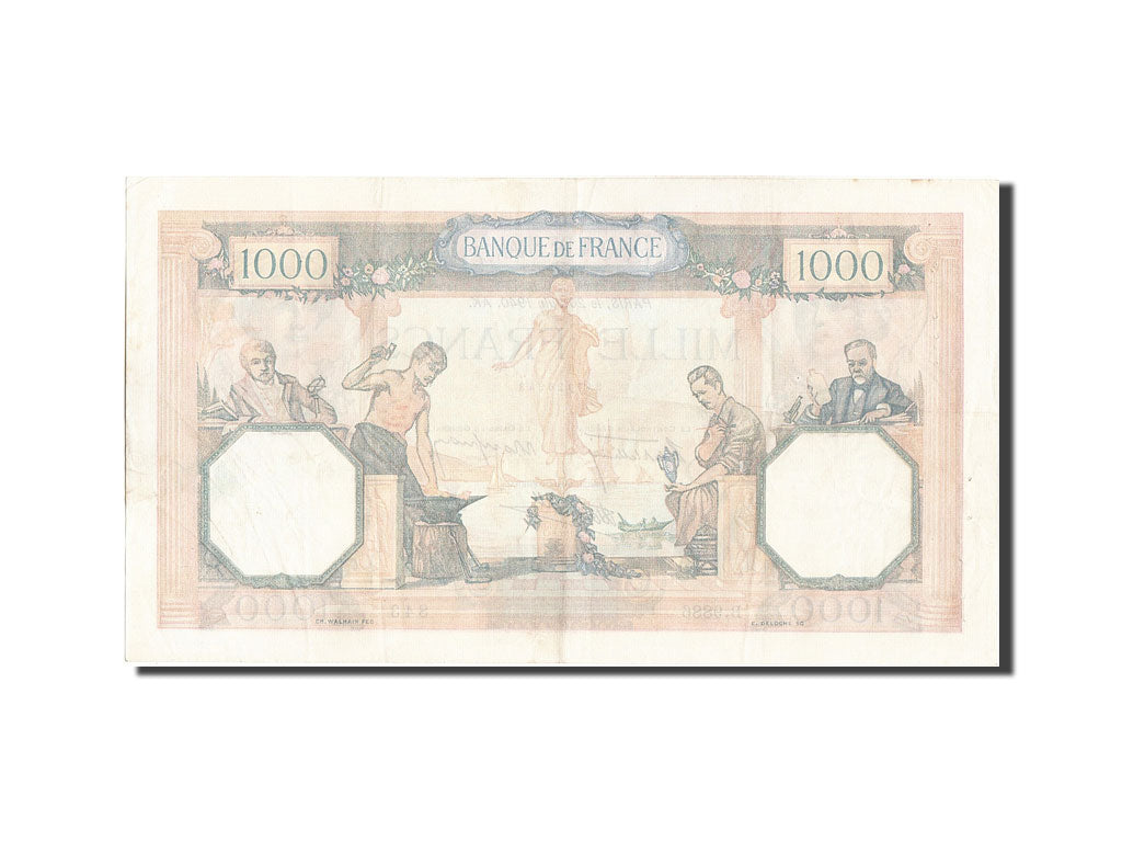 France, 1000 Francs, 1 000 F 1927-1940 ''Cérès et Mercure'', 1940, KM #90c, 1...