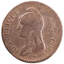 FRANCE, Dupré, Decime, 1801, Geneva, KM #644.6, VF(20-25), Bronze, Gadoury #187b