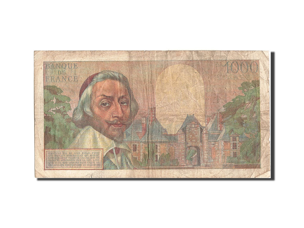 France, 1000 Francs, 1 000 F 1953-1957 ''Richelieu'', 1956, KM #134a,...