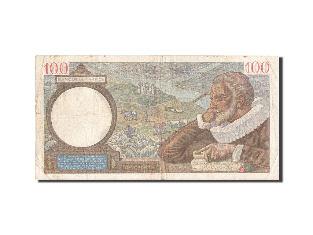 Banknote, France, 100 Francs, 100 F 1939-1942 ''Sully'', 1939, 1939-12-21