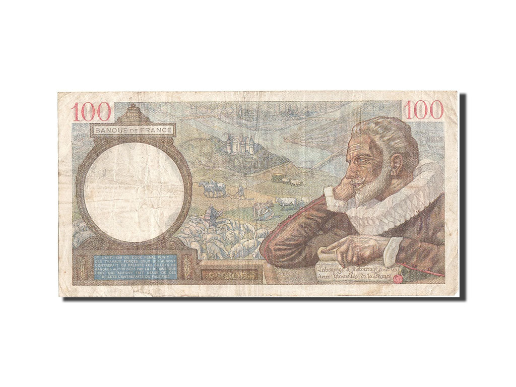 France, 100 Francs, 100 F 1939-1942 ''Sully'', 1939, KM #94, 1939-10-26,...