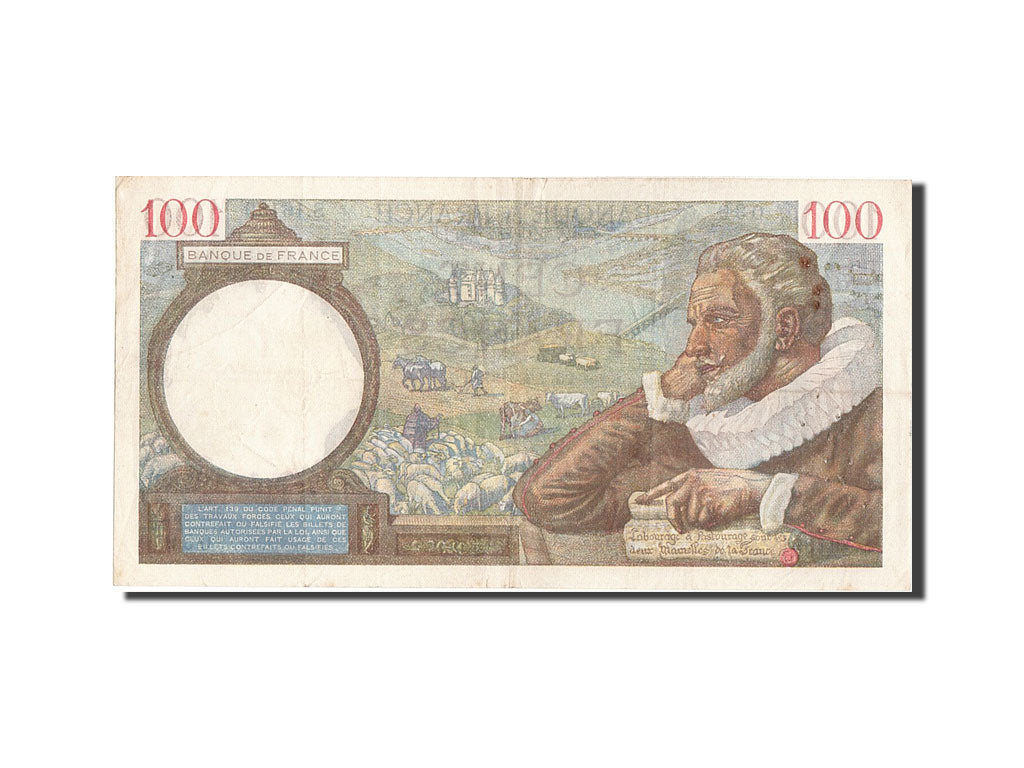 France, 100 Francs, 100 F 1939-1942 ''Sully'', 1940, KM #94, 1940-11-07,...