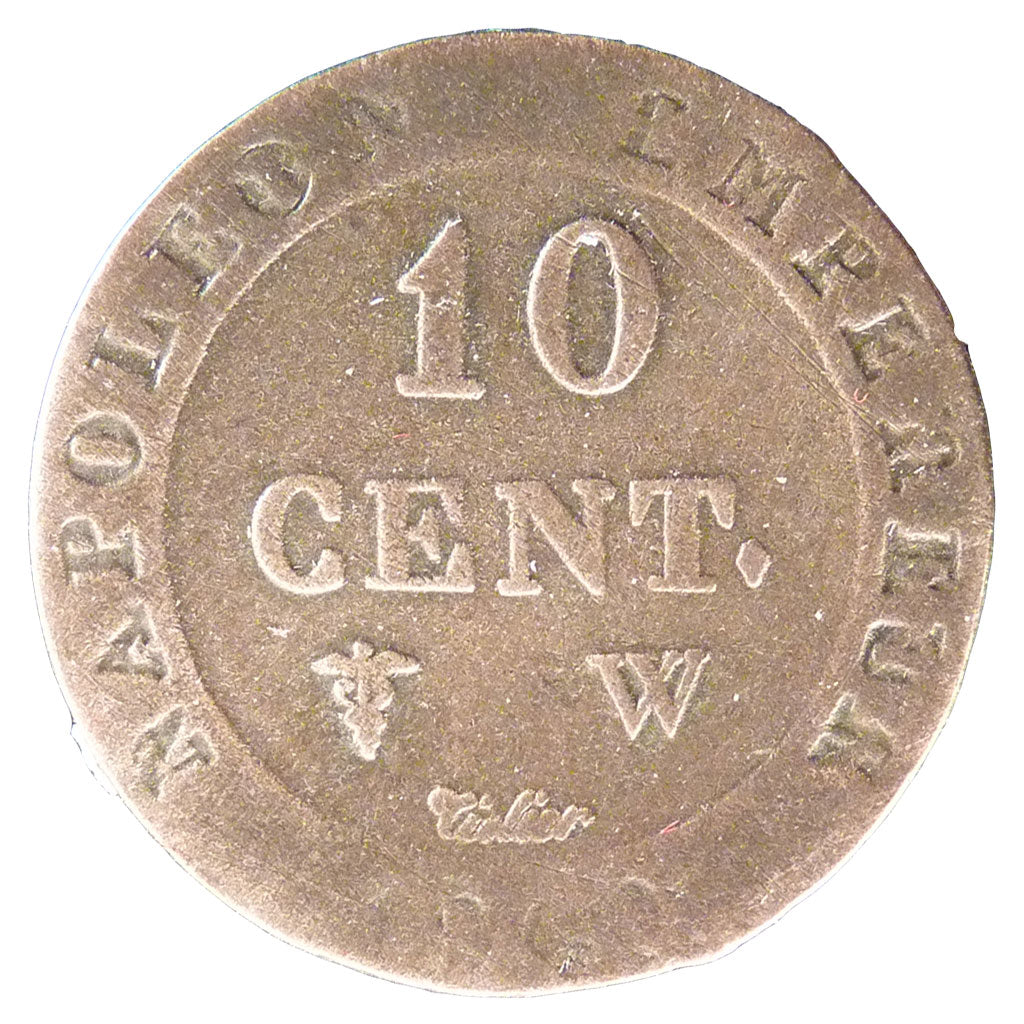 FRANCE, Napoléon I, 10 Centimes, 1809, Lille, F(12-15), Billon, Gadoury #190, 1.