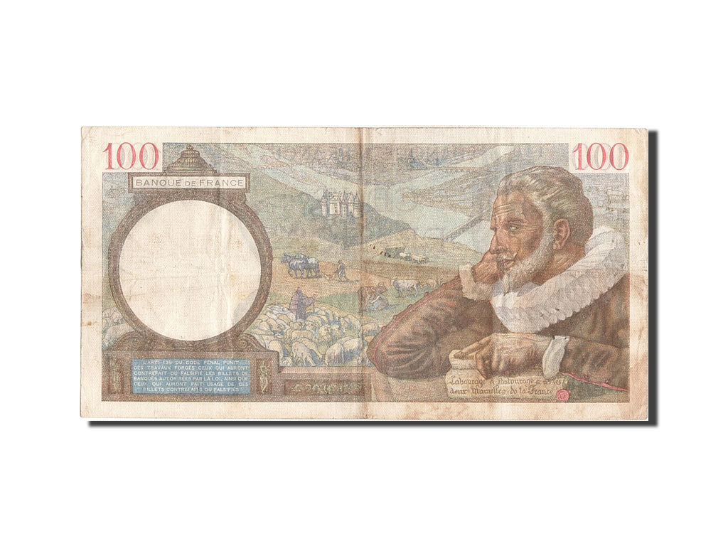 Billete, Francia, 100 Francs, 100 F 1939-1942 ''Sully'', 1940, 1940-04-18, BC