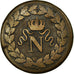 Monnaie, France, Napoléon I, Decime, 1814, Strasbourg, TB, Bronze, Gadoury:195a
