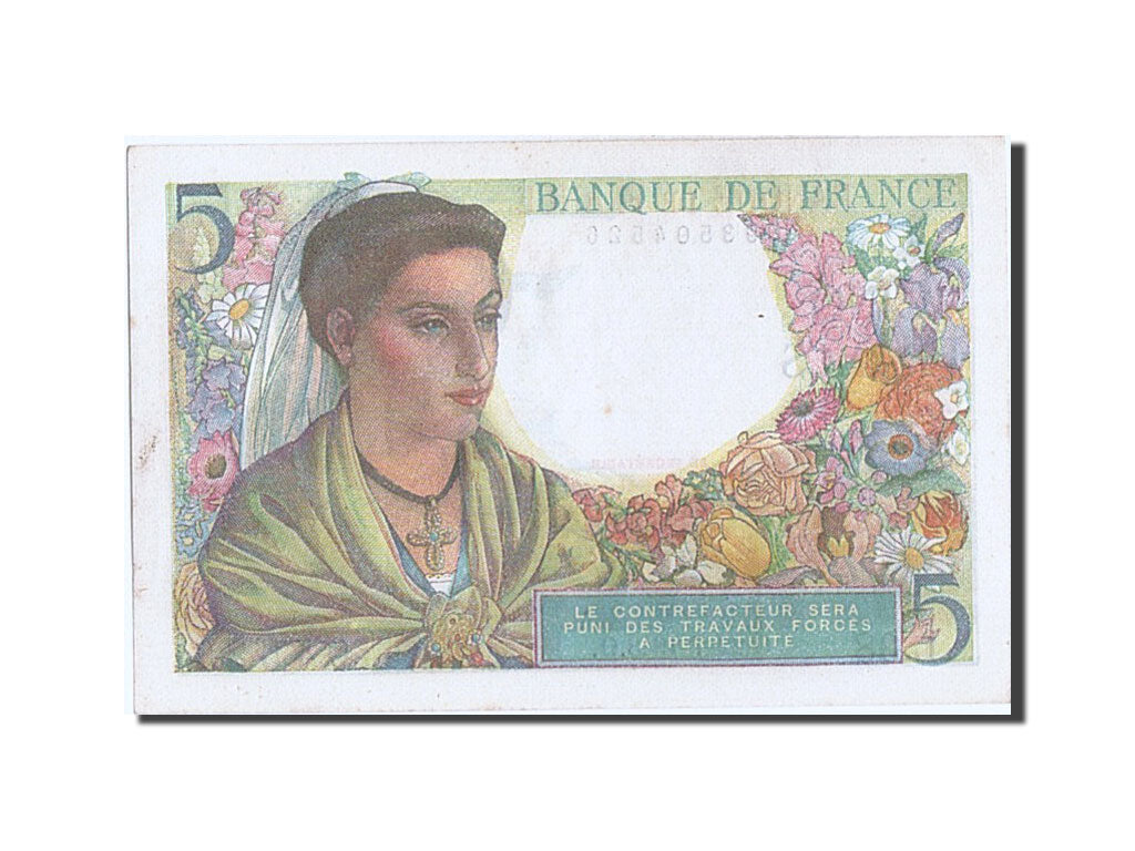 Banknote, France, 5 Francs, 5 F 1943-1947 ''Berger'', 1943, 1943-07-22