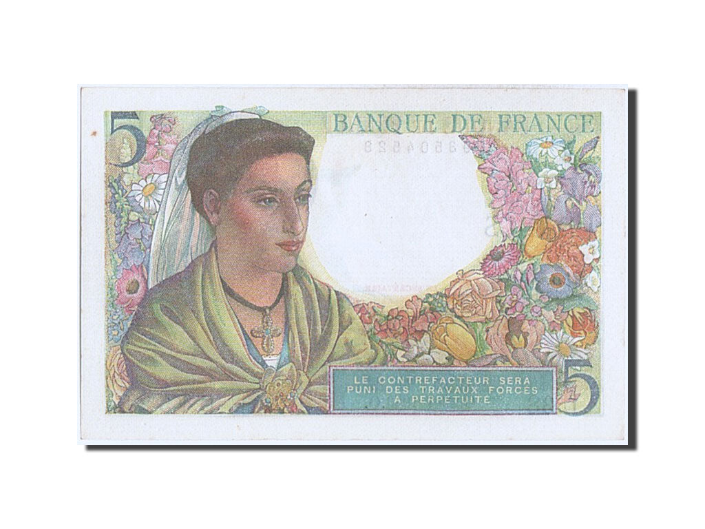 Banknot, Francja, 5 Francs, Berger, 1943, 1943-07-22, UNC(63), Fayette:05.2