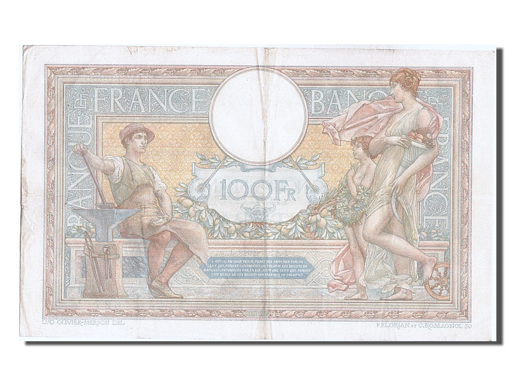 Banknote, France, 100 Francs, 100 F 1908-1939 ''Luc Olivier Merson'', 1928