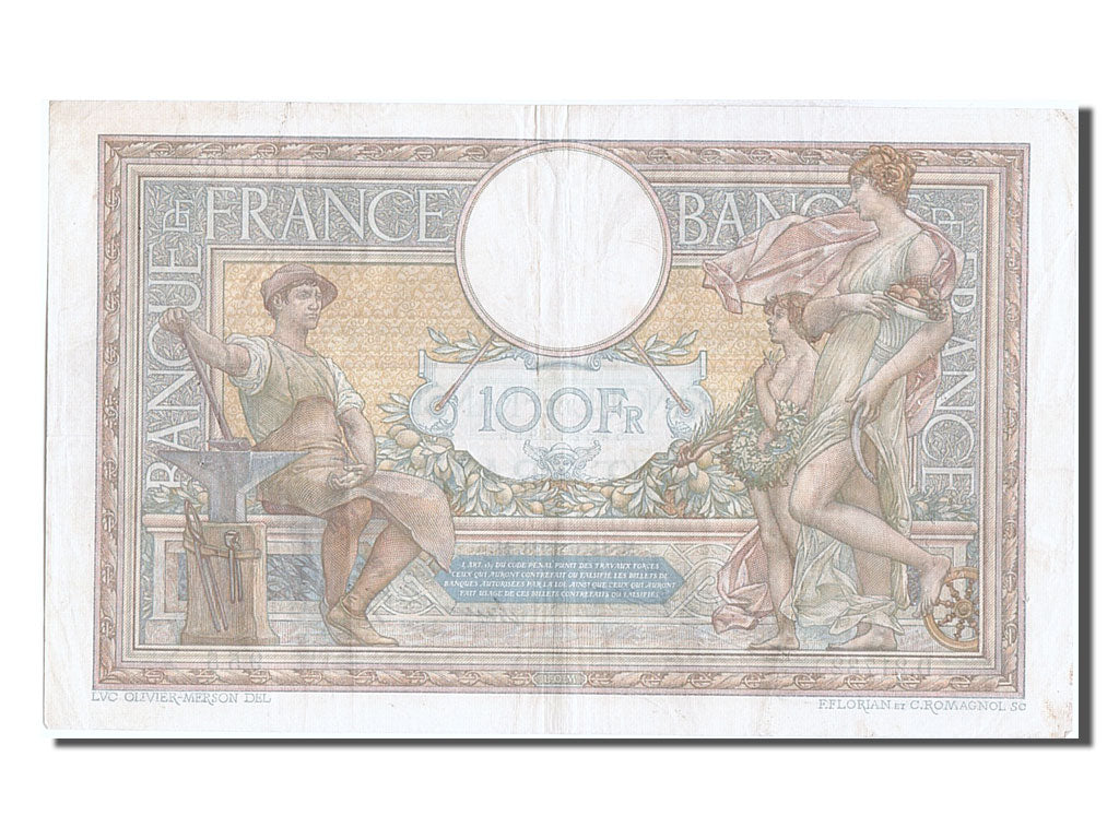 France, 100 Francs, 100 F 1908-1939 ''Luc Olivier Merson'', 1928, KM #78b,...